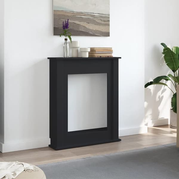 vidaXL Takkakehys musta 75x20x87,5 cm tekninen puu