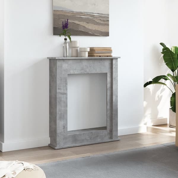 vidaXL Peisramme betonggrå 75x20x87,5 cm konstruert tre