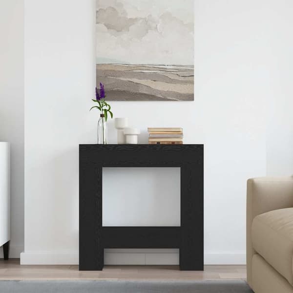 vidaXL Takkahuone musta tammi 81x18x82 cm tekninen puu