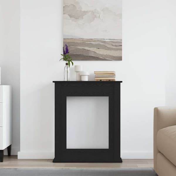 vidaXL Öppen spis infattning svart ek 75x20x87,5 cm konstruerat trä