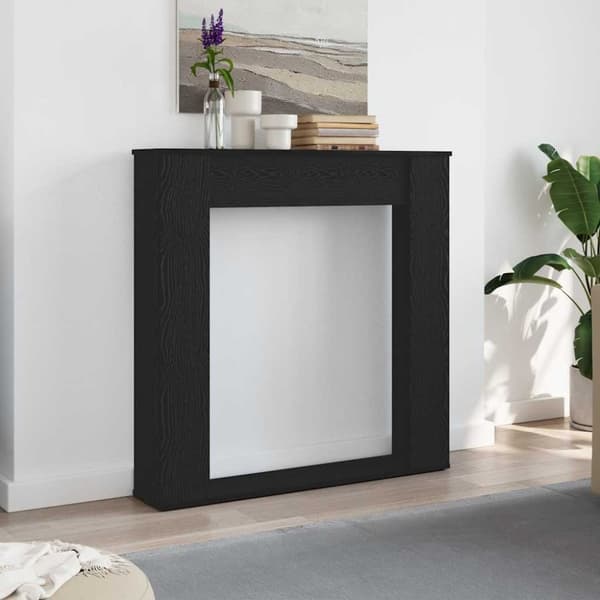 vidaXL Öppen spis infattning svart ek 100x20x100 cm konstruerat trä