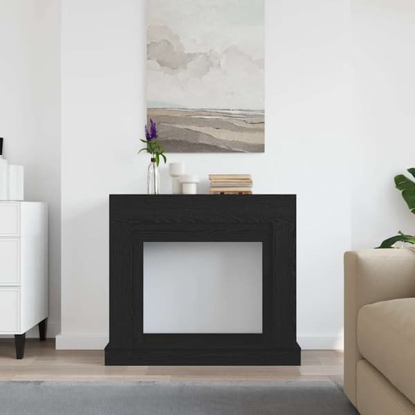 vidaXL Peisramme svart eik 100x30x87,5 cm konstruert tre