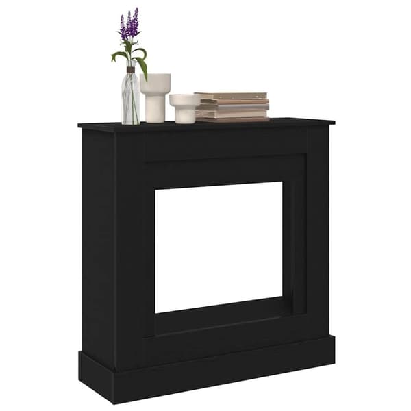 vidaXL Öppen spis infattning svart ek 90x30x90 cm konstruerat trä