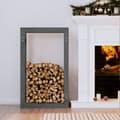 Miniatyrbild 1 av 2: Vedställ grå 60x25x100 cm massiv furu