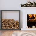 Miniatyrbild 1 av 2: Vedställ grå 100x25x100 cm massiv furu