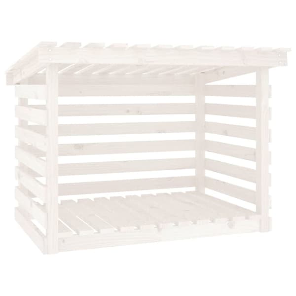 Vedställ vit 108x73x79 cm massiv furu