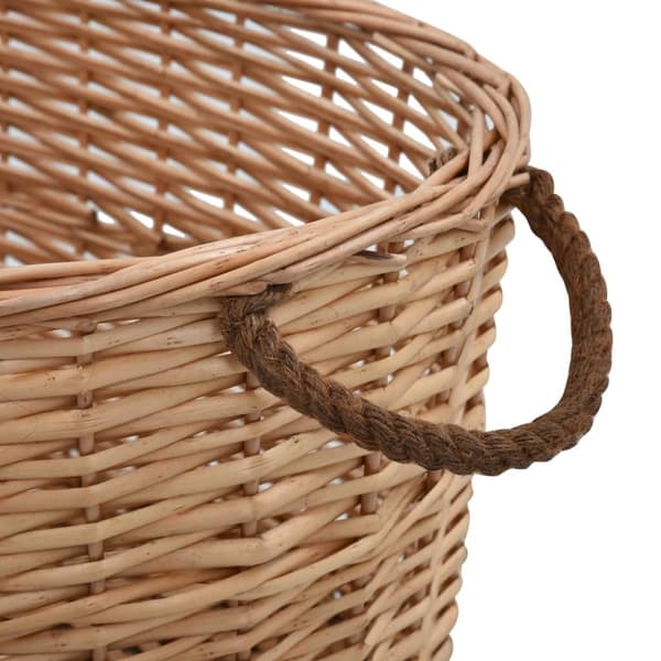 vidaXL brændekurv med håndtag 58 x 42 x 29 cm naturpil