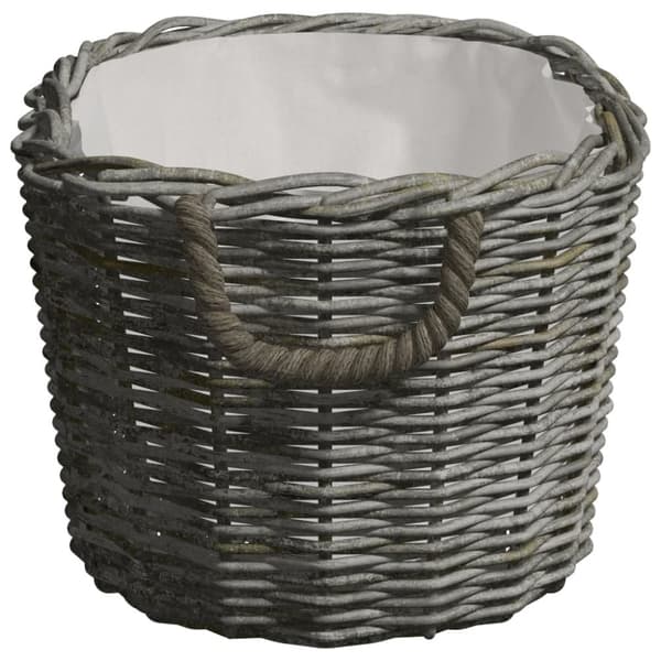 vidaXL Polttopuukori kantokahvoilla 59x42x28 cm harmaa paju