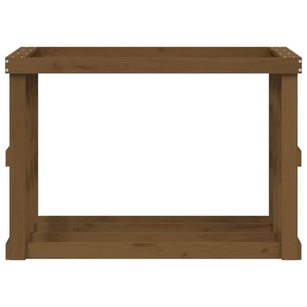 vidaXL udendørs brændestativ 108x52x74 cm massivt fyrretræ gyldenbrun