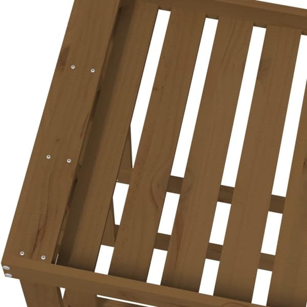 vidaXL udendørs brændestativ 108x52x74 cm massivt fyrretræ gyldenbrun