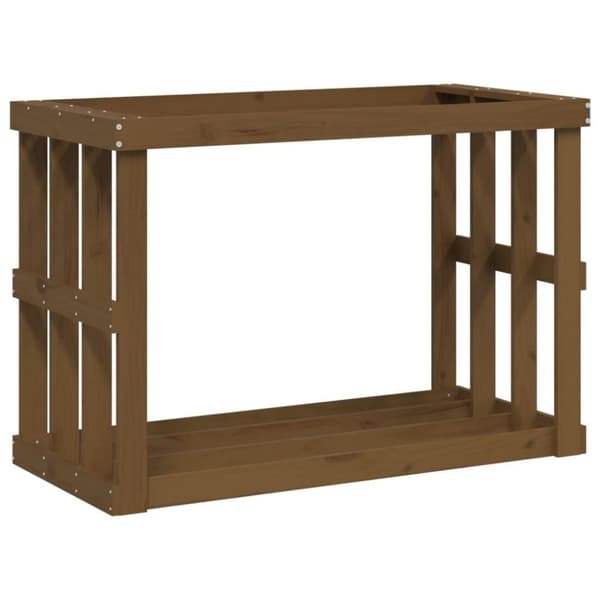 vidaXL udendørs brændestativ 108x52x74 cm massivt fyrretræ gyldenbrun