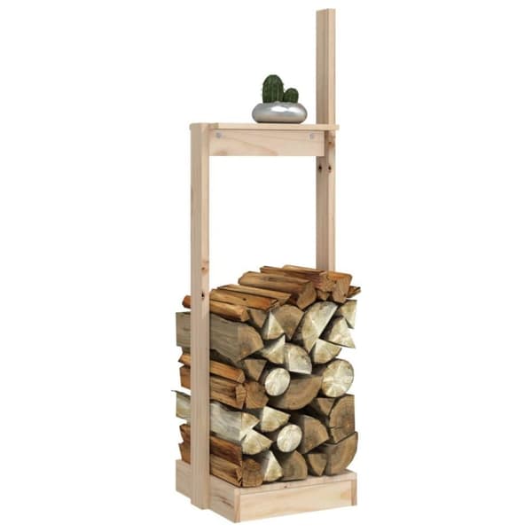 vidaXL brændestativ 33,5x30x110 cm massivt fyrretræ