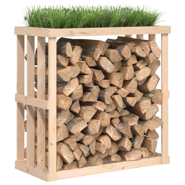 vidaXL Utendørs vedstativ 108x52x106 cm heltre furu
