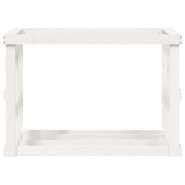 vidaXL Vedställ vit 108x52x74 cm massiv furu
