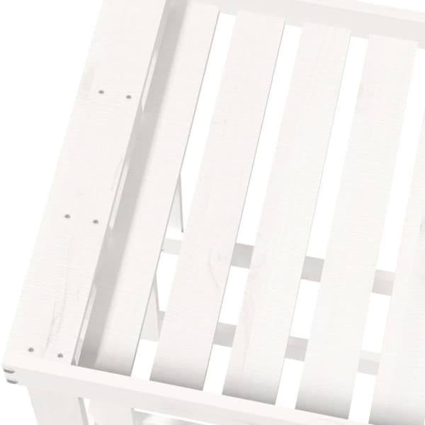 vidaXL Vedställ vit 108x52x74 cm massiv furu