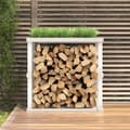 Miniatyrbilde 3 av 9: vidaXL Utendørs vedstativ hvit 108x52x106 cm heltre furu