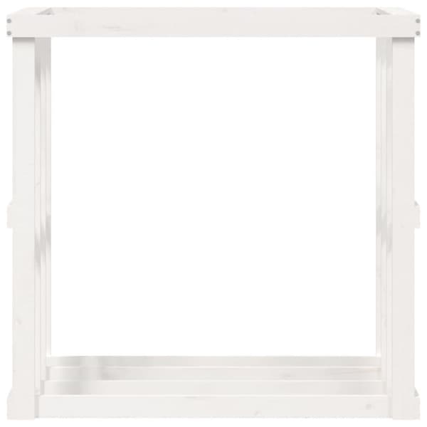 vidaXL Utendørs vedstativ hvit 108x52x106 cm heltre furu