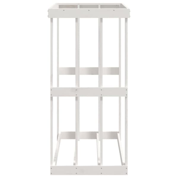 vidaXL Utendørs vedstativ hvit 108x52x106 cm heltre furu