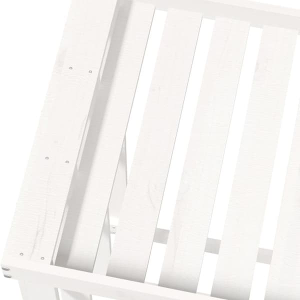 vidaXL Utendørs vedstativ hvit 108x52x106 cm heltre furu