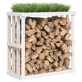 Miniatyrbilde 9 av 9: vidaXL Utendørs vedstativ hvit 108x52x106 cm heltre furu