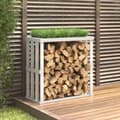 Miniatyrbilde 2 av 9: vidaXL Utendørs vedstativ hvit 108x52x106 cm heltre furu