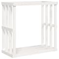 Miniatyrbilde 1 av 9: vidaXL Utendørs vedstativ hvit 108x52x106 cm heltre furu