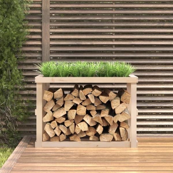 vidaXL Vedställ 108x52x74 cm massiv furu