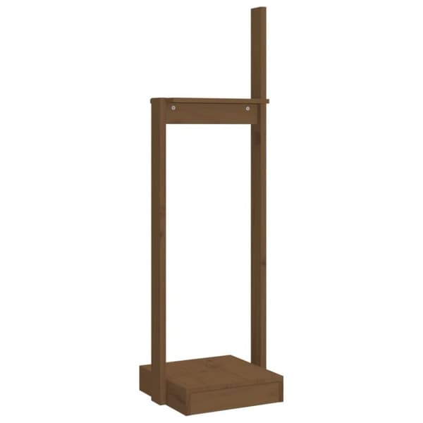 vidaXL brændestativ 33,5x30x110 cm massivt fyrretræ gyldenbrun