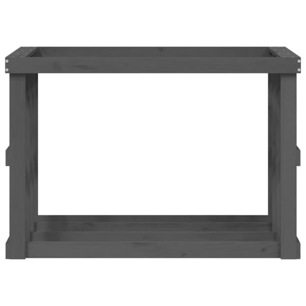 vidaXL Vedställ grå 108x52x74 cm massiv furu