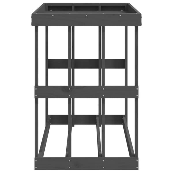 vidaXL Vedställ grå 108x52x74 cm massiv furu