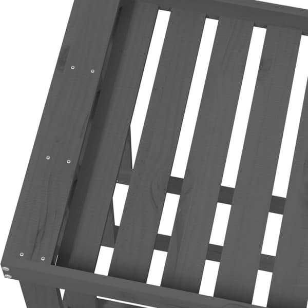 vidaXL Vedställ grå 108x52x74 cm massiv furu