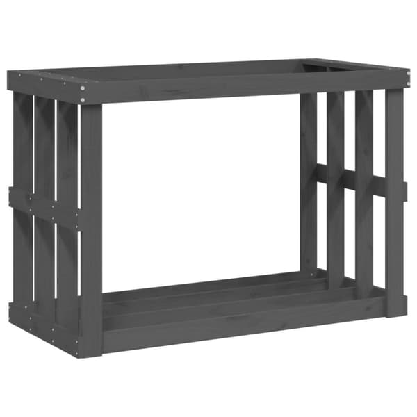 vidaXL Vedställ grå 108x52x74 cm massiv furu