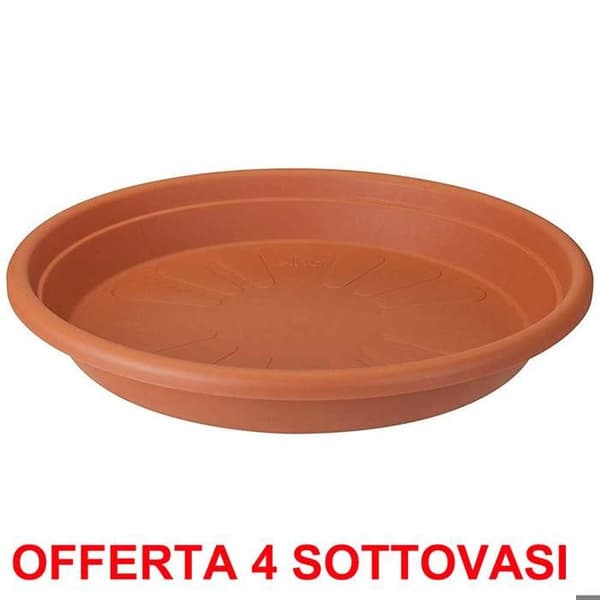 ELHO OFFERTA 4 SOTTOVASO UNIVERSAL FAT RUND 27CM TERRA