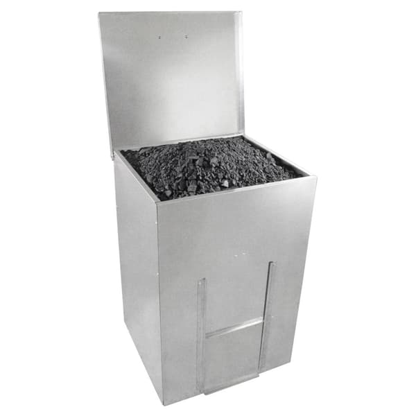 Galvanized Steel Coal Storage Boxes Storage Raised Bottom Metal Rust & Rodent Proof Wood Fire Sliding Door FREE Coal Shovel