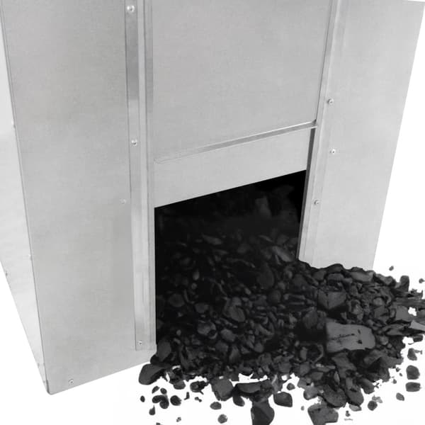 Galvanized Steel Coal Storage Boxes Storage Raised Bottom Metal Rust & Rodent Proof Wood Fire Sliding Door FREE Coal Shovel