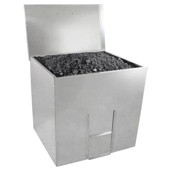 Galvanized Steel Coal Storage Boxes Storage Raised Bottom Metal Rust & Rodent Proof Wood Fire Sliding Door FREE Coal Shovel