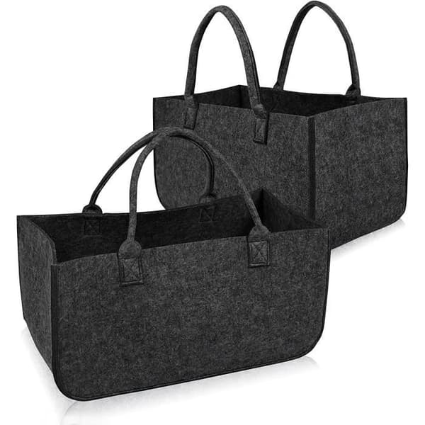 Filt väska - XMTECH - 2x - Mörkgrå - Fällbar - Kapacitet 30 kg - Förvaring av trä och leksaker