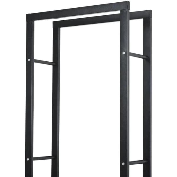 Rootz Polttopuuteline - Polttopuuteline - Polttopuuthylly - Polttopuut - Teräs - Musta - L40 x L25 x K150 cm