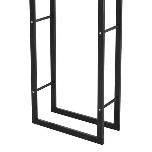 Rootz Polttopuuteline - Polttopuuteline - Polttopuuthylly - Polttopuut - Teräs - Musta - L40 x L25 x K150 cm