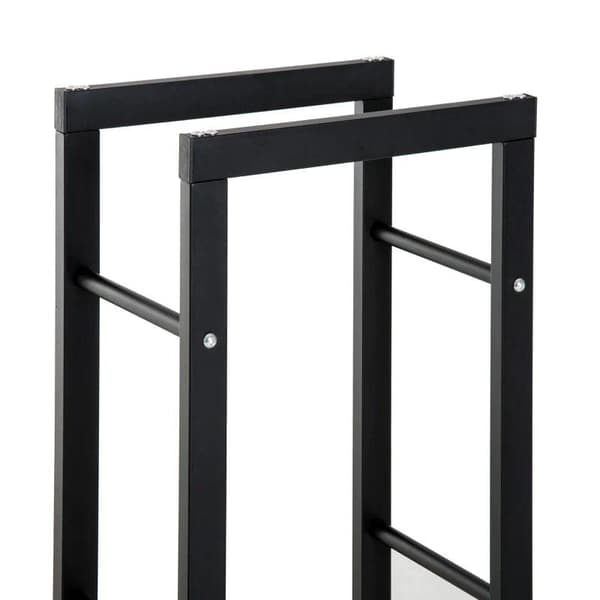 Rootz polttopuut - Polttopuuteline - Polttopuuthylly - Polttopuut - Teräs - Musta - L40 x L25 x K100 cm