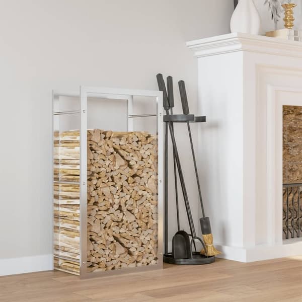 vidaXL Vedstativ 50x28x94 cm rustfritt stål