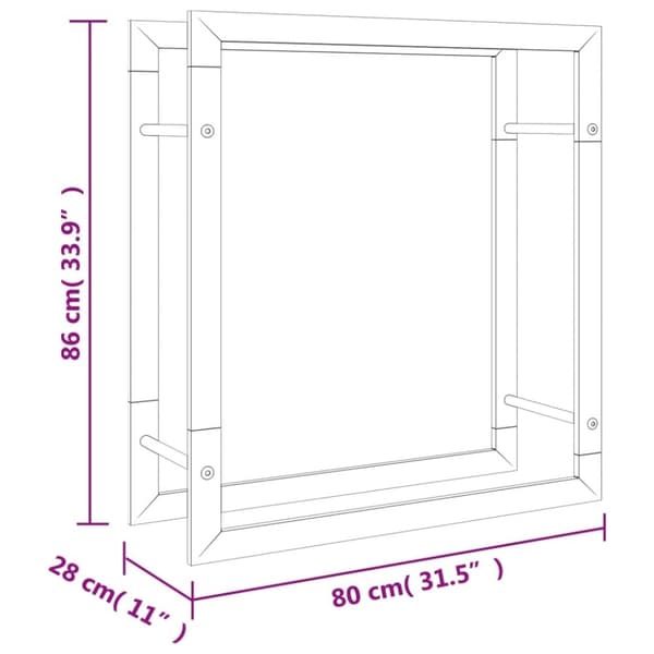 vidaXL Vedställ 80x28x86 cm rostfritt stål