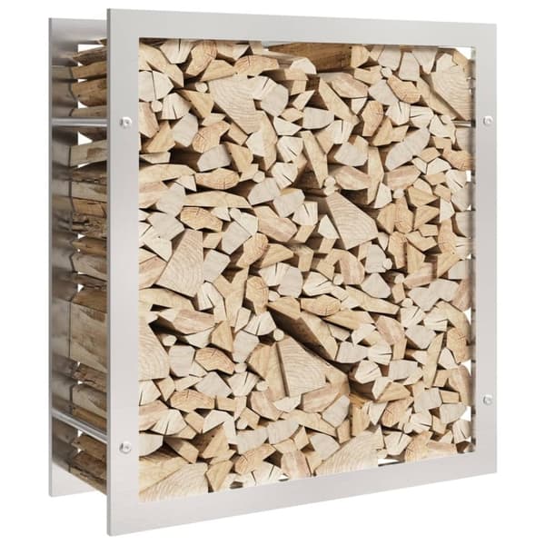 vidaXL brændestativ 80x28x86 cm rustfrit stål