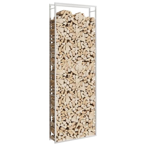 vidaXL brændestativ 110x28x312 cm rustfrit stål