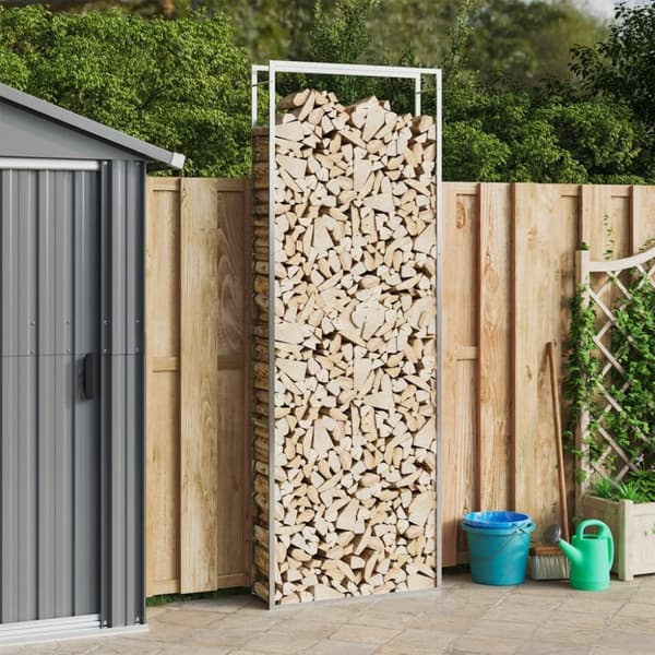 vidaXL brændestativ 110x28x312 cm rustfrit stål