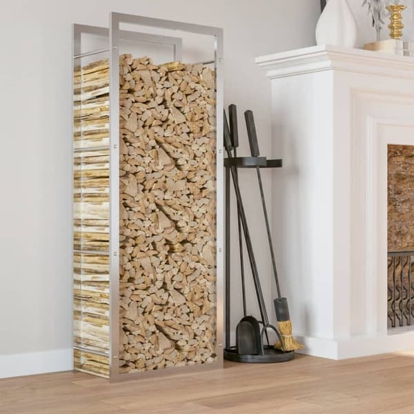 vidaXL brændestativ 50x28x132 cm rustfrit stål