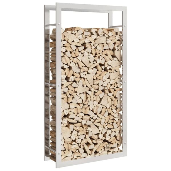 vidaXL brændestativ 80x28x154 cm rustfrit stål