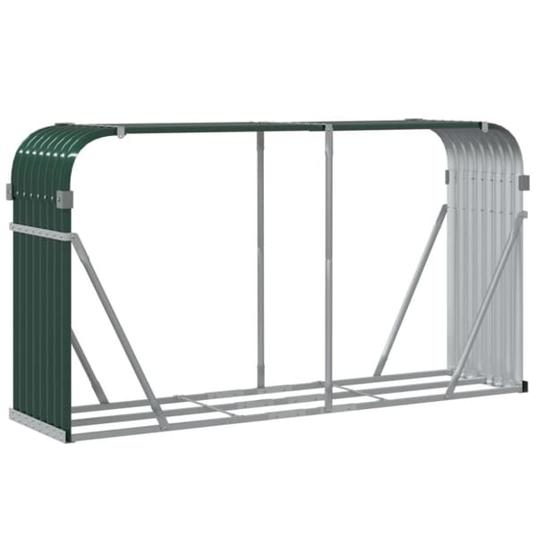 vidaXL brændestativ 180x45x100 cm galvaniseret stål grøn