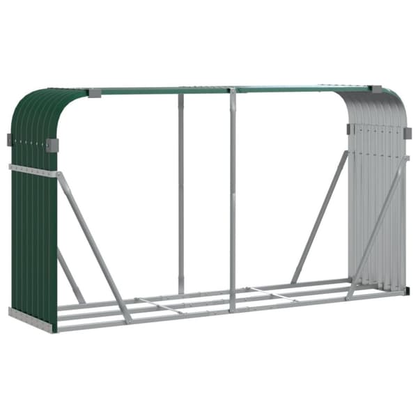 vidaXL brændestativ 180x45x100 cm galvaniseret stål grøn