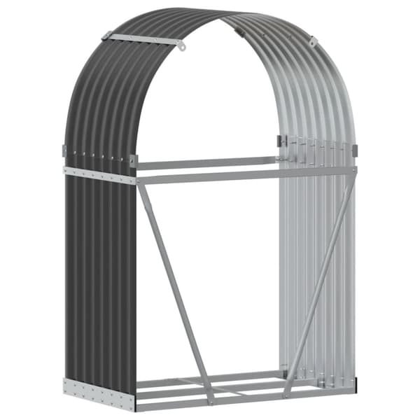 vidaXL brændestativ 80x45x120 cm galvaniseret stål antracitgrå